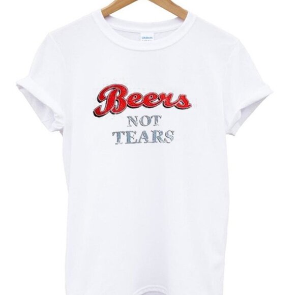 Cheap Beers Not Tears Shirt Funny Drinking Meme Graphic Tee Vintage Humor 96 - Picture 1 of 5